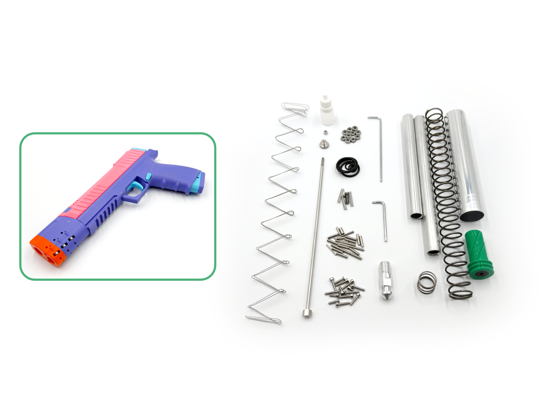 Zinc .50 Dart Blaster Hardware Kit – BM Print Shop - Custom Nerf Shop