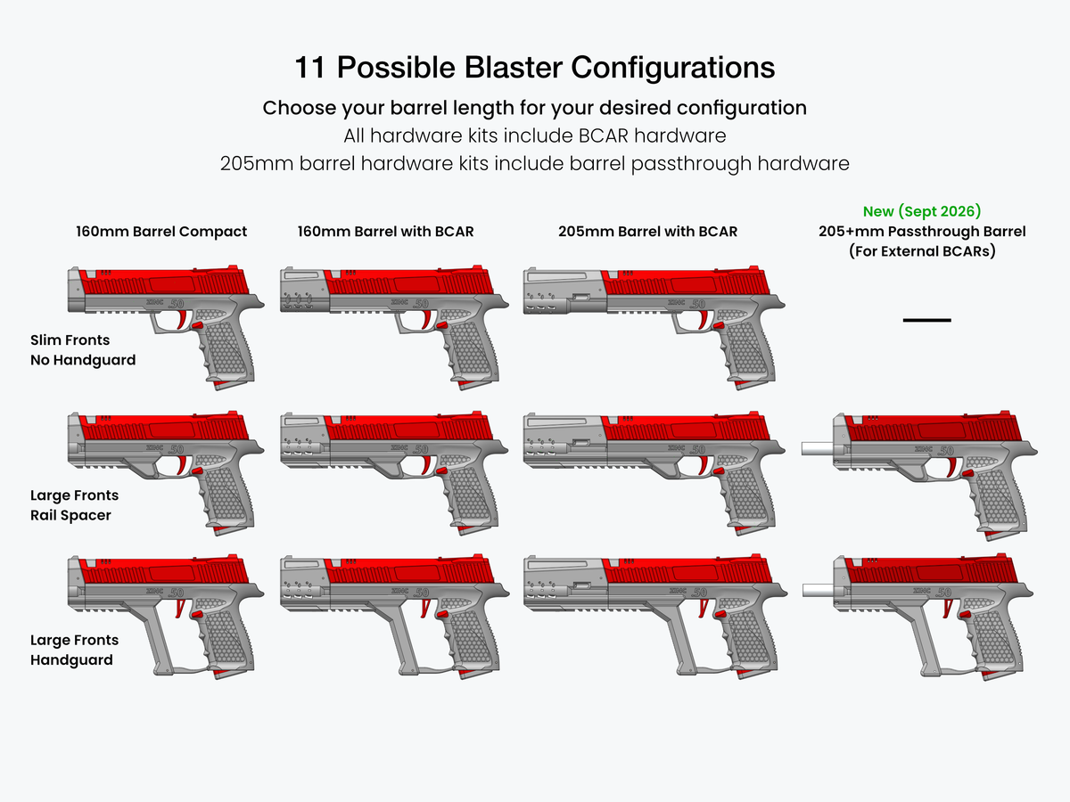 Zinc .50 3D Printed Dart Blaster Hardware Kit